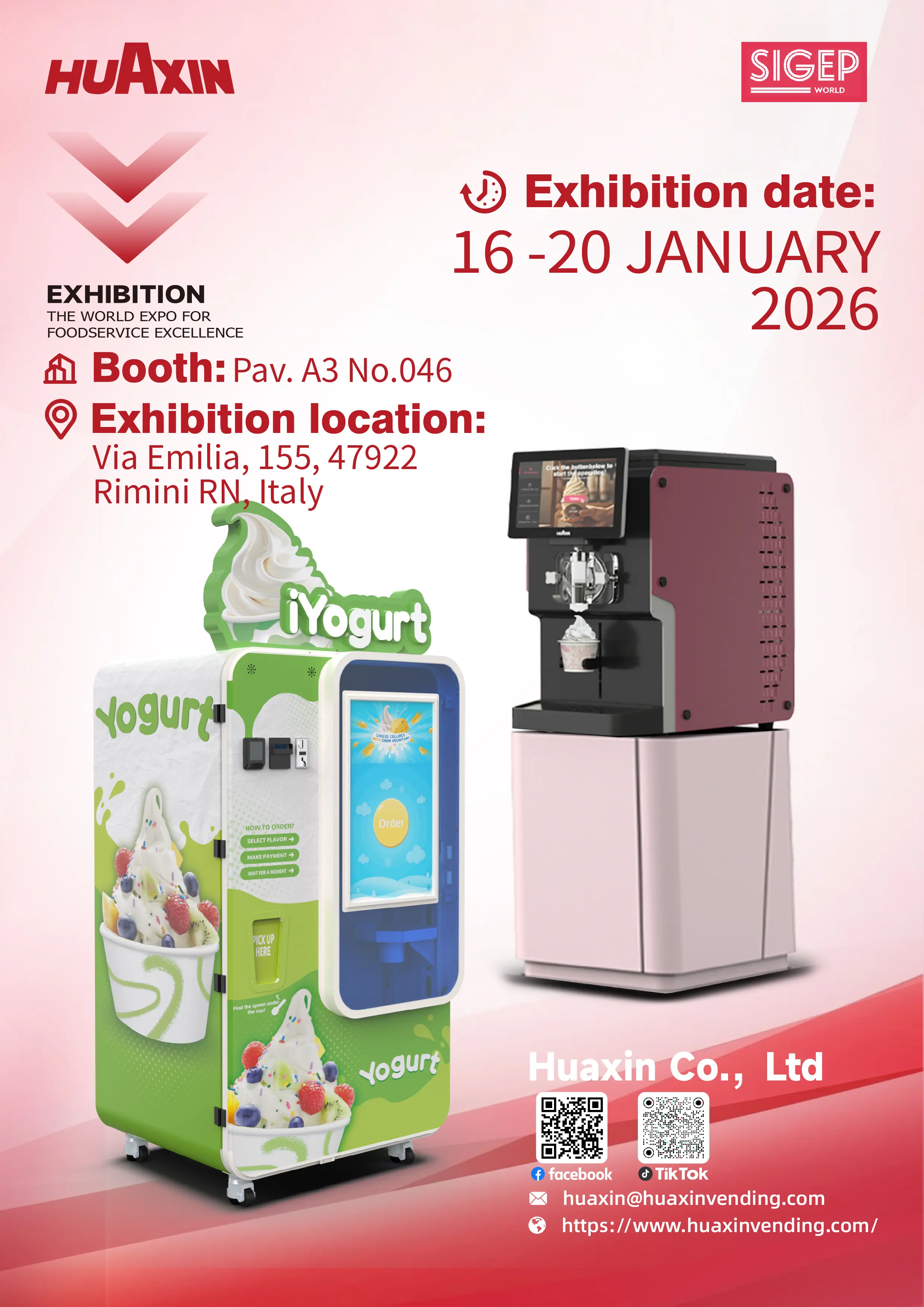 Huaxin ti invita a SIGEP WORLD - Sbloccare nuove opportunità di business per le macchine intelligenti per il gelato
