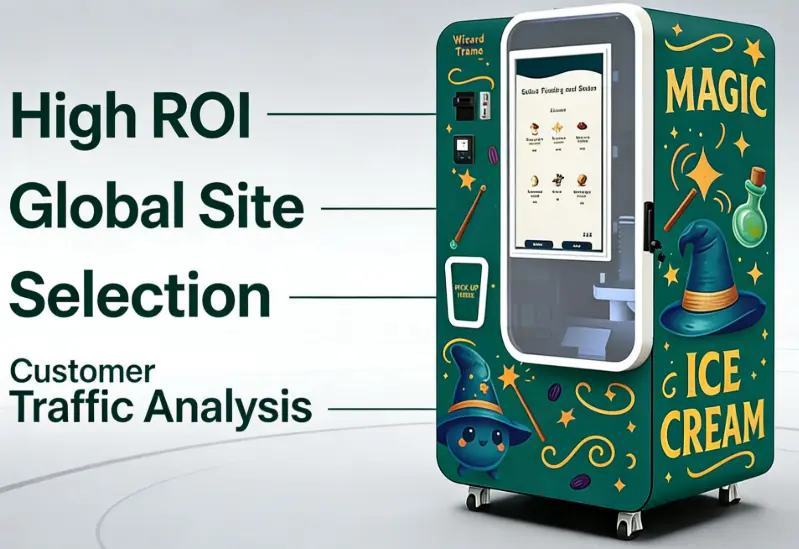 Robot vending machine per gelati ROI: 5 scenari realistici in base alla posizione e al volume di traffico