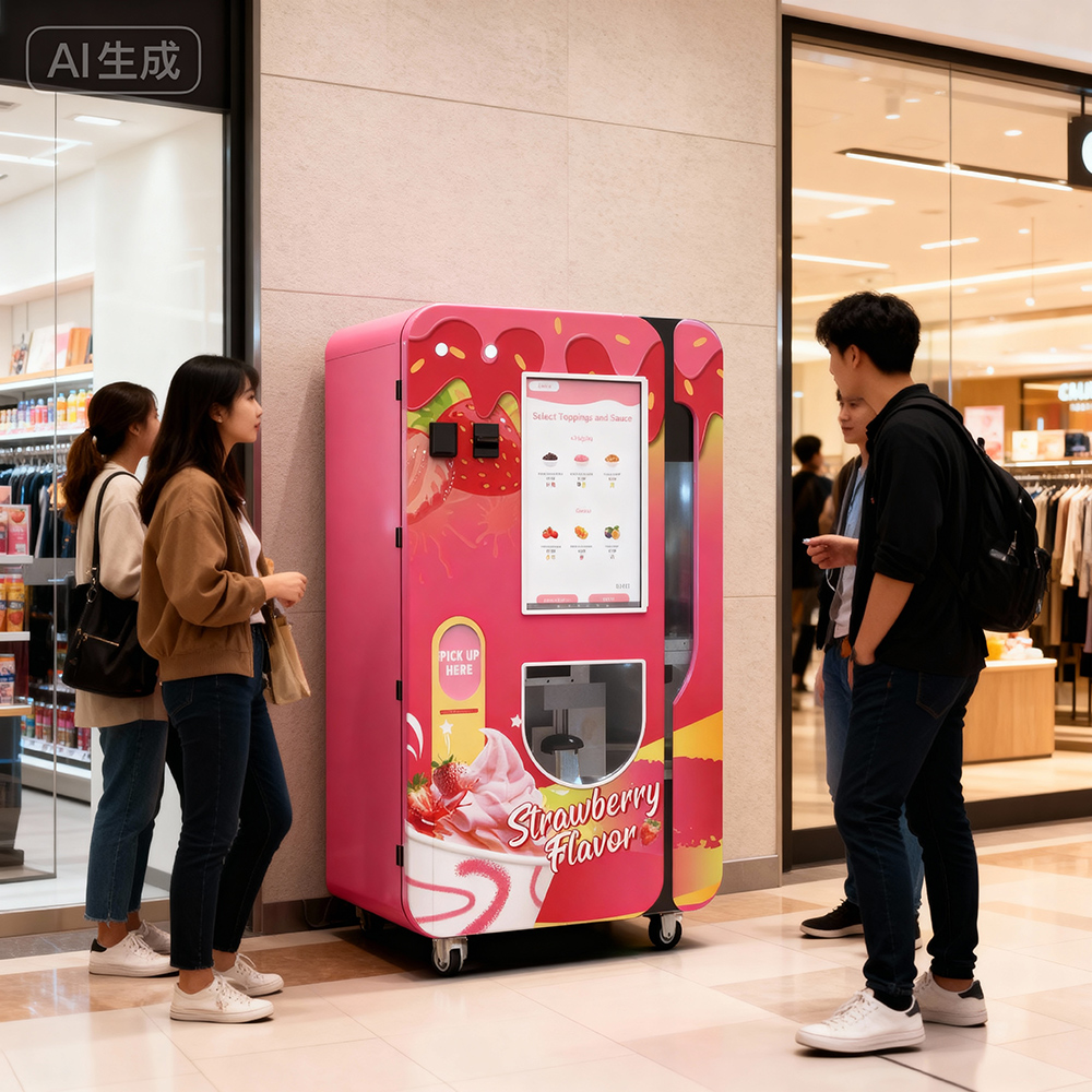 Questo distributore automatico di gelati self-service è una soluzione ad alte prestazioni per le aziende di vendita al dettaglio senza sorveglianza. Fornisce il gelato fresco in soli 15 secondi, supporta fino a 59 combinazioni di sapori e funziona in modo completamente automatico senza personale. Dotato di un sistema di monitoraggio remoto, compressore ad alta efficienza energetica e supporto multi-pagamento, riduce i costi di manodopera e operativi massimizzando l'efficienza. Le sue dimensioni compatte e l'installazione plug-and - play lo rendono ideale per centri commerciali, aeroporti e luoghi ad alto traffico. Con elevati margini di profitto, un rapido ritorno e bassi requisiti di manutenzione, è un investimento ideale per una crescita scalabile e sostenibile del business vending.