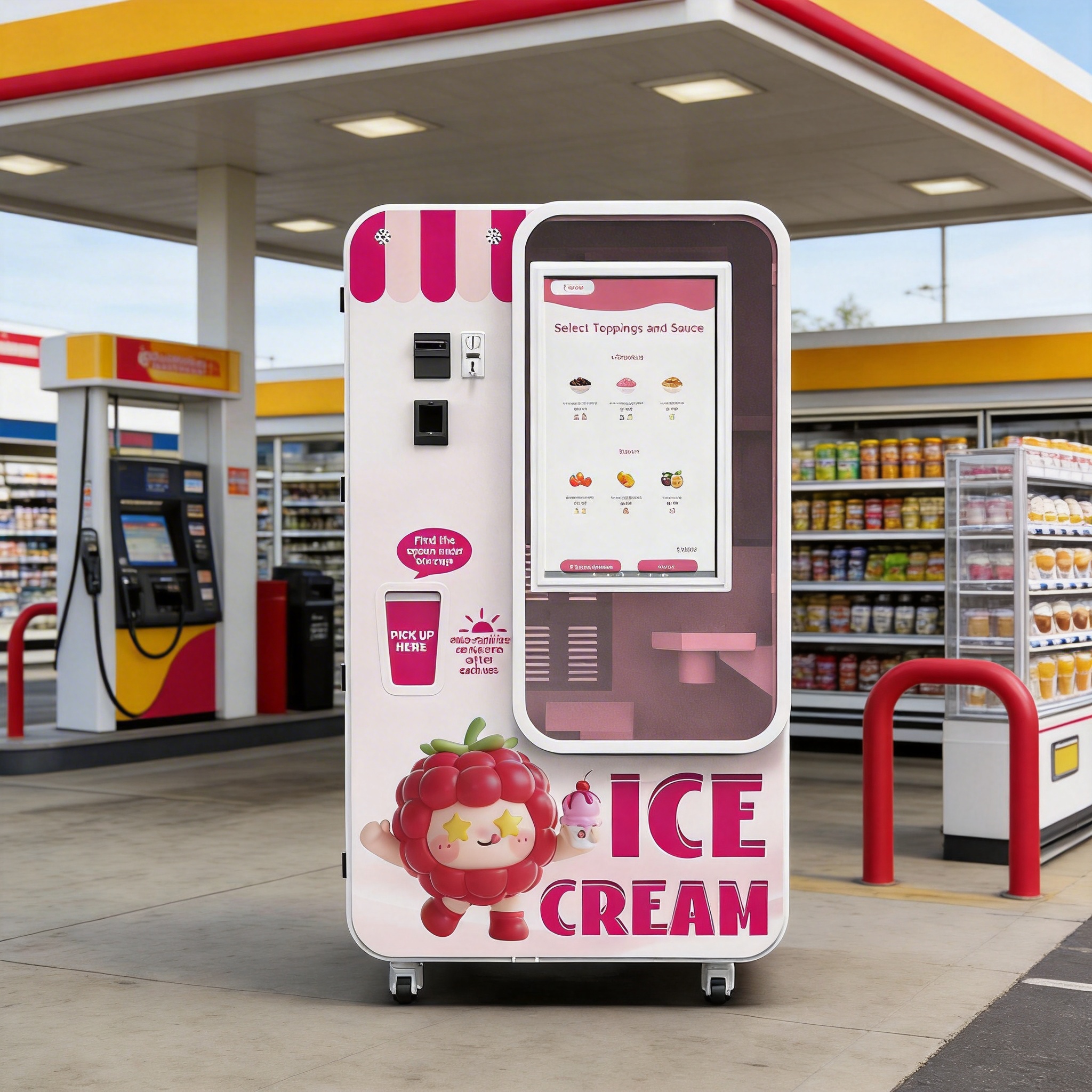 Commerciale venditore automatico di gelato con 15 secondi di servizio veloce, monitoraggio remoto e alta soluzione di business senza supervisione profitto