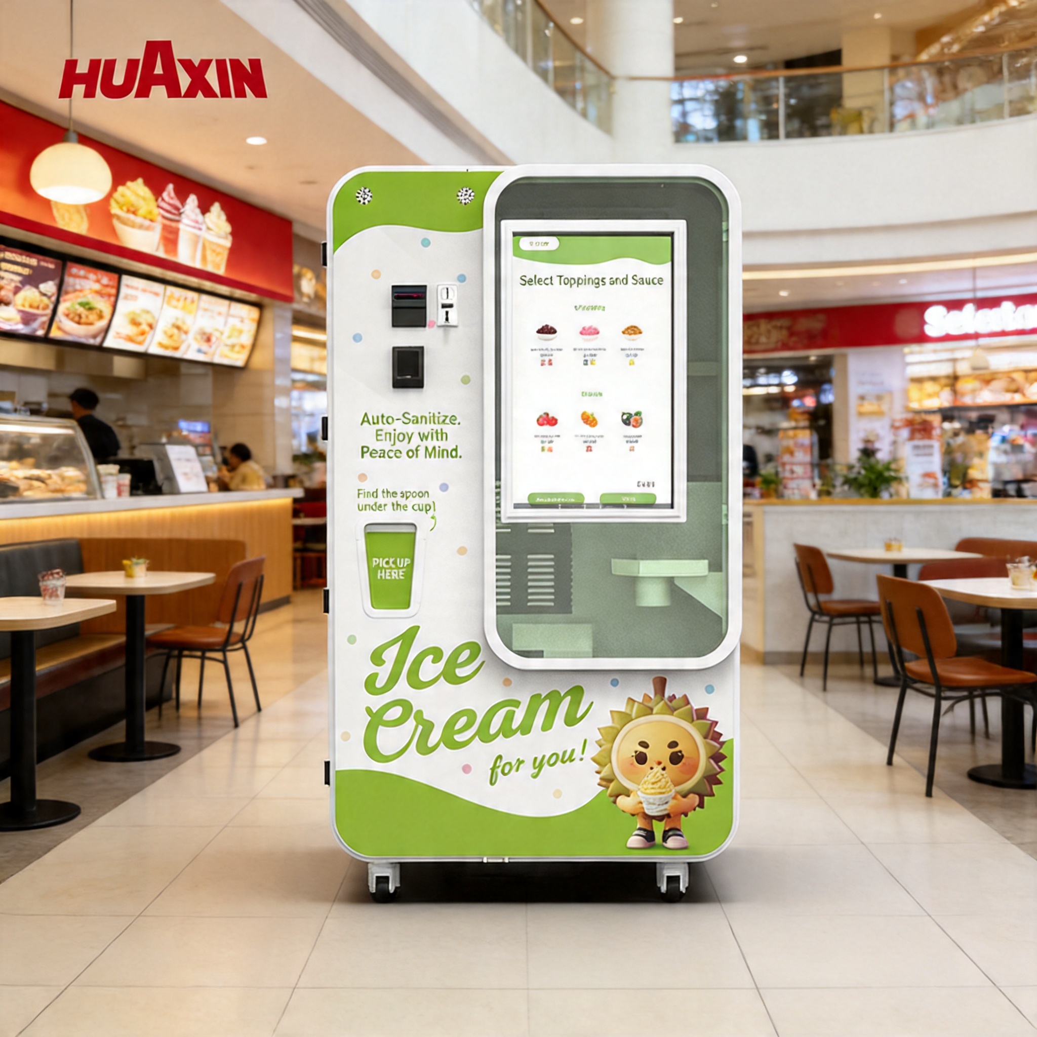 Commercial Smart Soft Serve vending machine per gelati: una soluzione senza equipaggio ad alto profitto 24 / 7