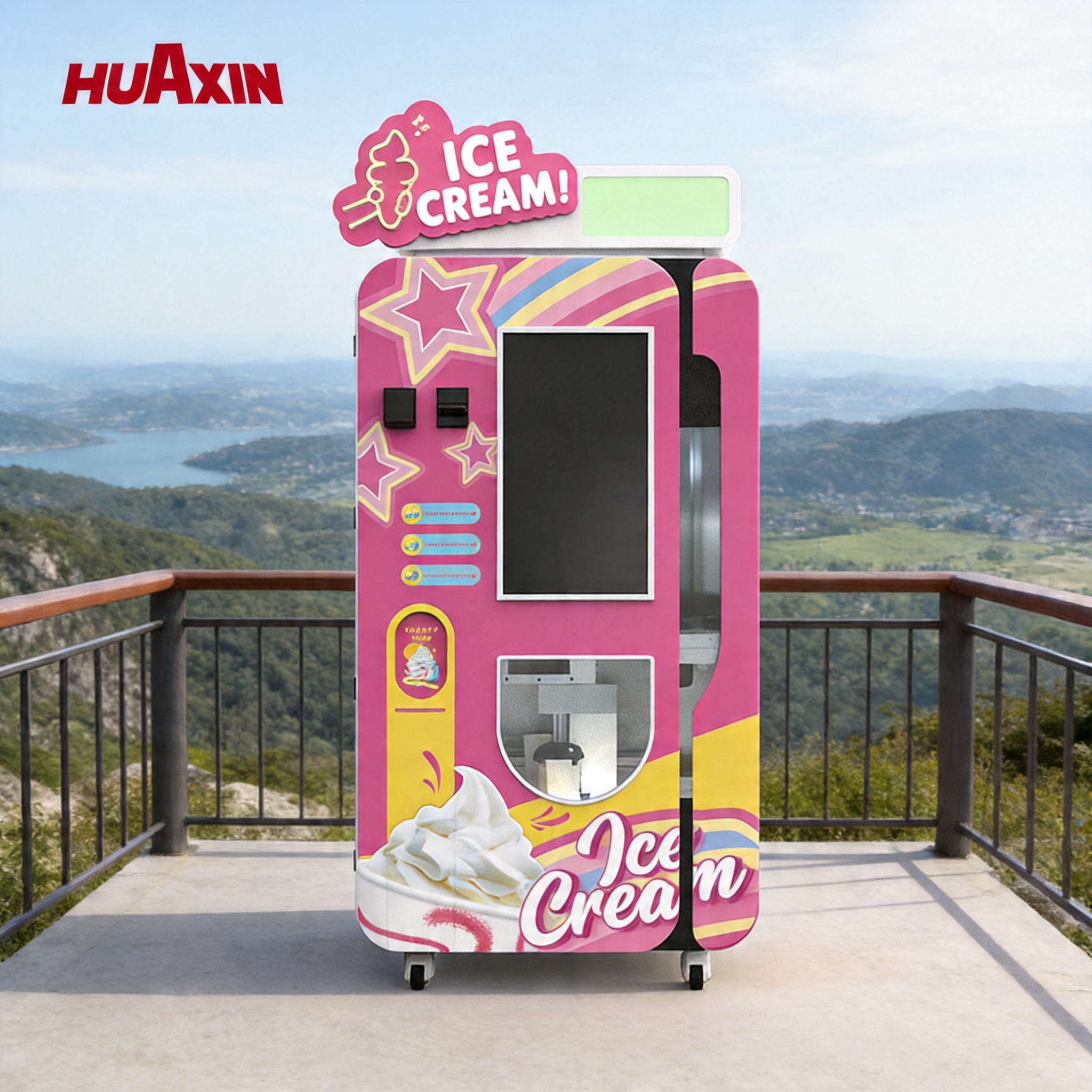 Stazione di gelato Soft Serve Unmanned Industrial Grade| Kiosk robotico autonomo ad alto profitto