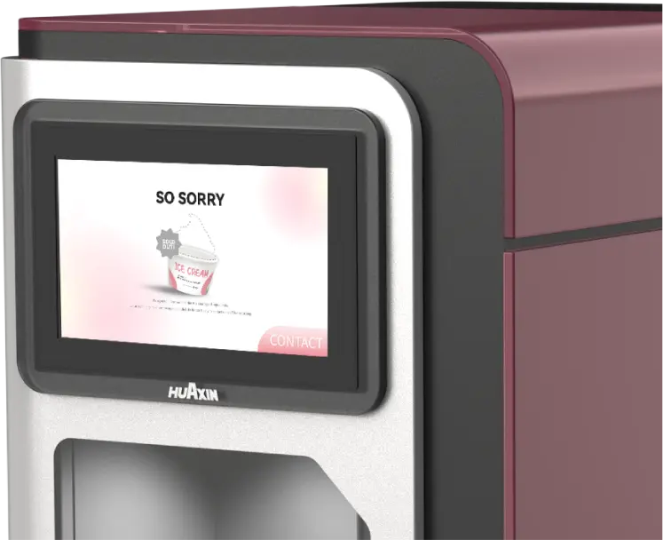 Schermata degli avvisi di stato del distributore automatico da banco
