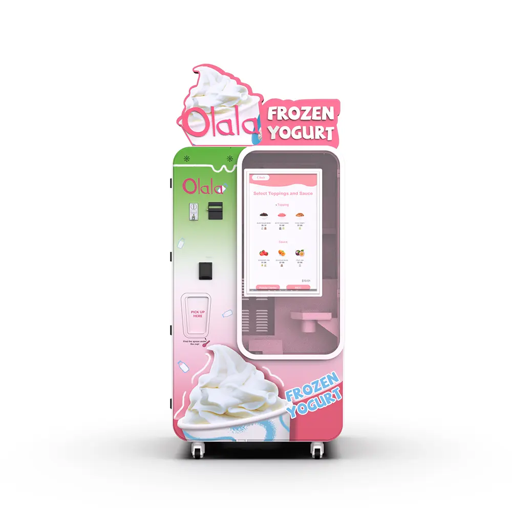Distributore colorato di gelato per giovani consumatori